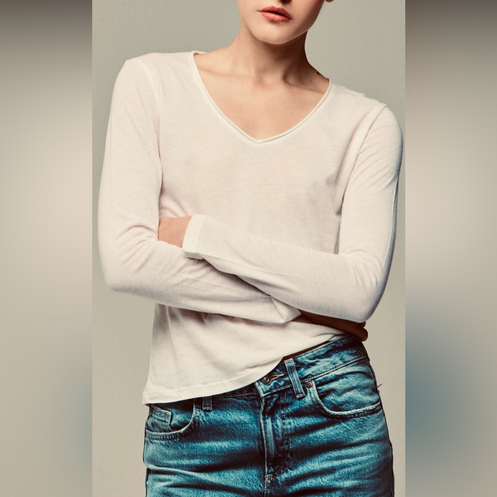 Majestic Filatures Deluxe Teeshirt White /Milk Long Sleeve Tee Top